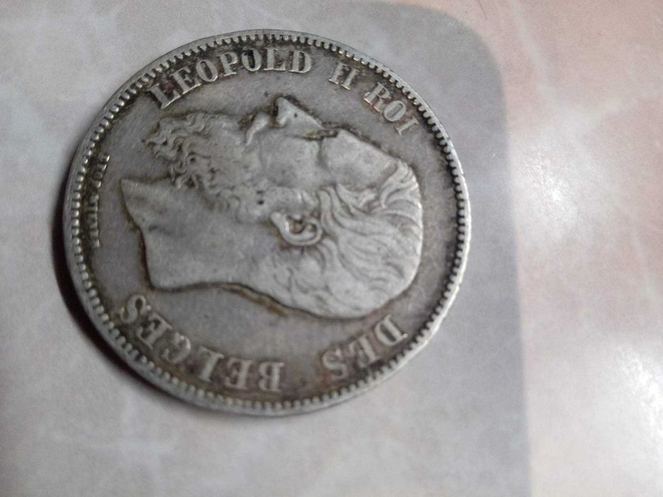 Moedas 5 fr. Belgas e francesa