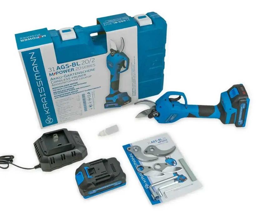Аккумуляторный секатор Крайсман 31 AGS-BL 20/2 +Высоторез 2,5м
