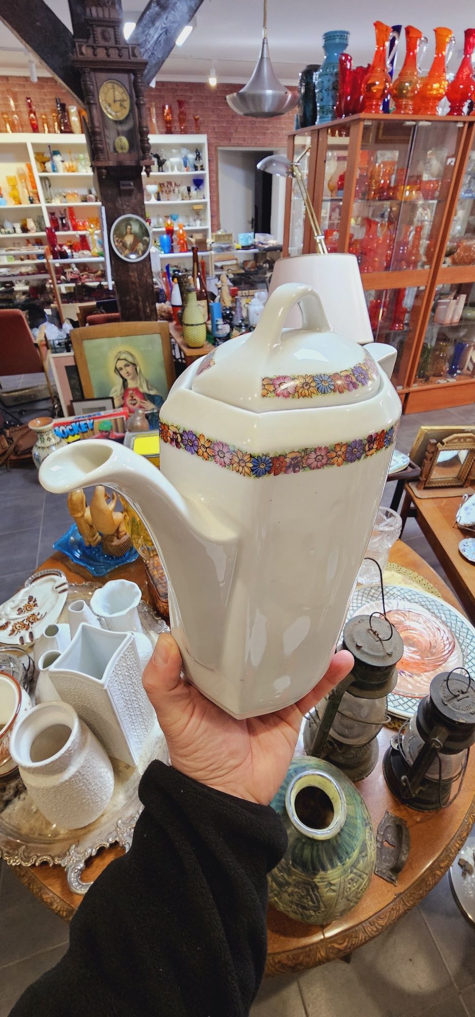 Porcelanowy, przedwojenny dzbanek - Huta Franciszka