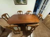 Mesa sala de estar/jantar em cerejeira +6 cadeiras