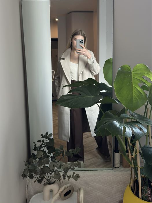 Нове Пальто New Yorker молочного , бежевого кольору xs/s 34