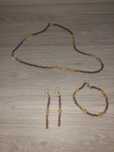 Conjunto pulseira, fio e brincos