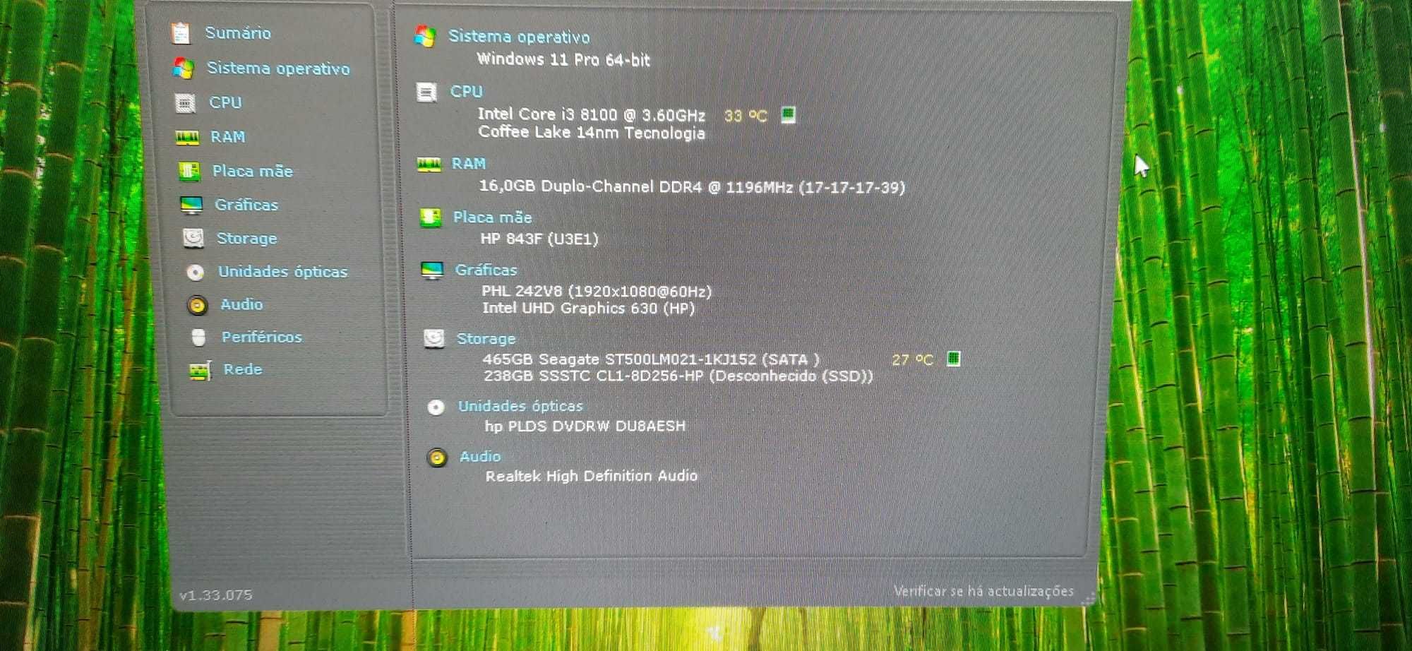 Pç HP Pro 290G1 8ªG|i3.8100-3.6G|16G-Ram|NVMe256+HD500|TPM2.0|HDMI|W11