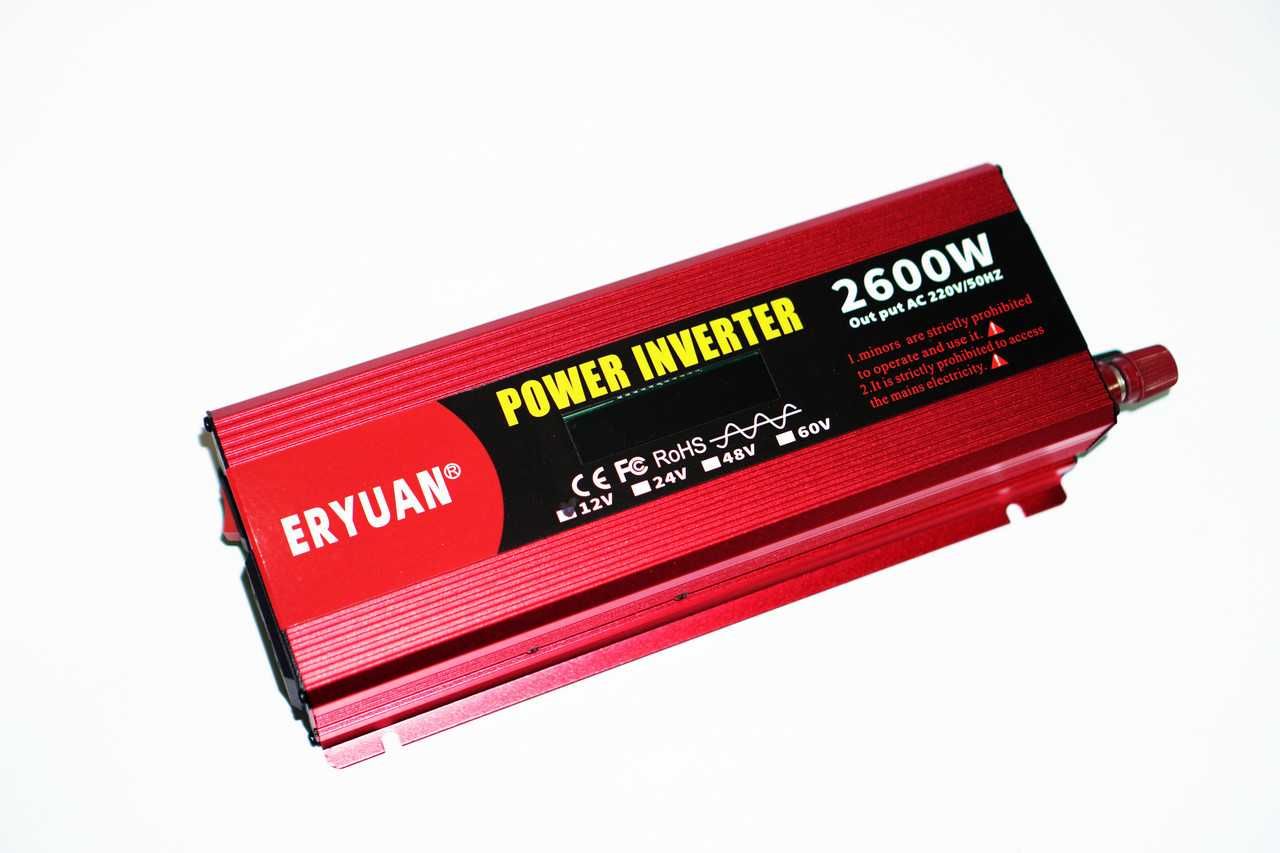 Потужний інвертор, перетворювач 12V-220V 2600W - Чистий синус!