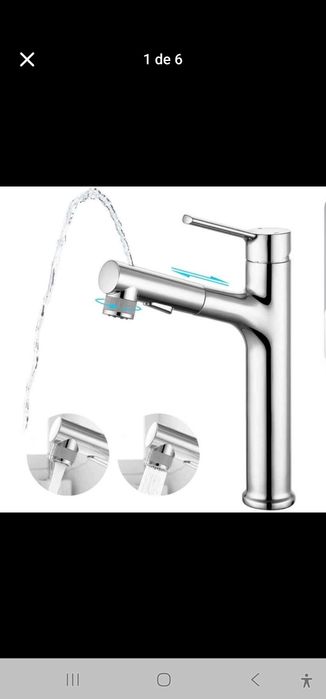 Torneira misturadora CREA Alto Torneira de banheiro alongada com 3 fun