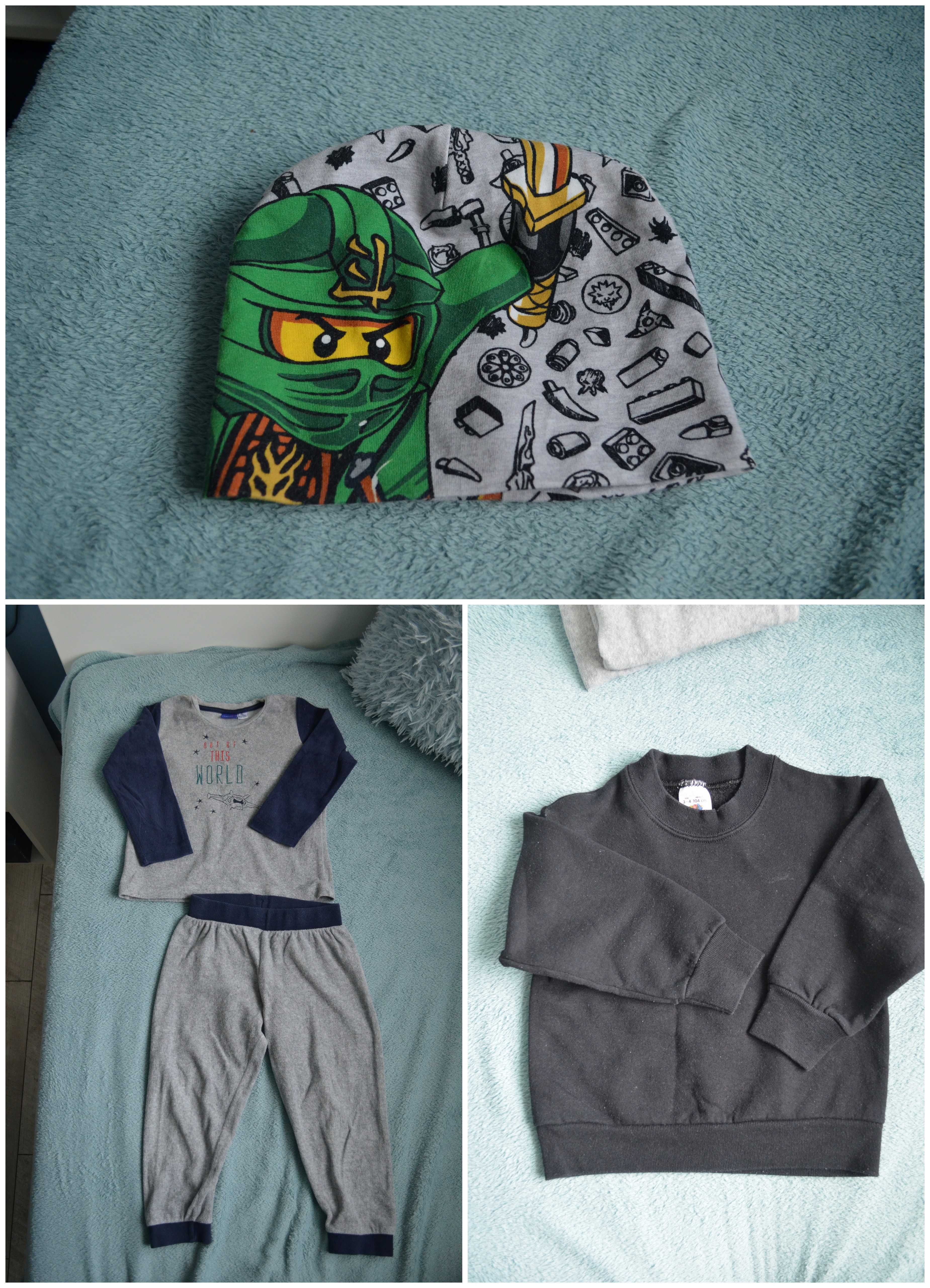 Bluza 104 + pizamka dres Lupilu 98/104 + czapka H&M 104 Lego Ninjago