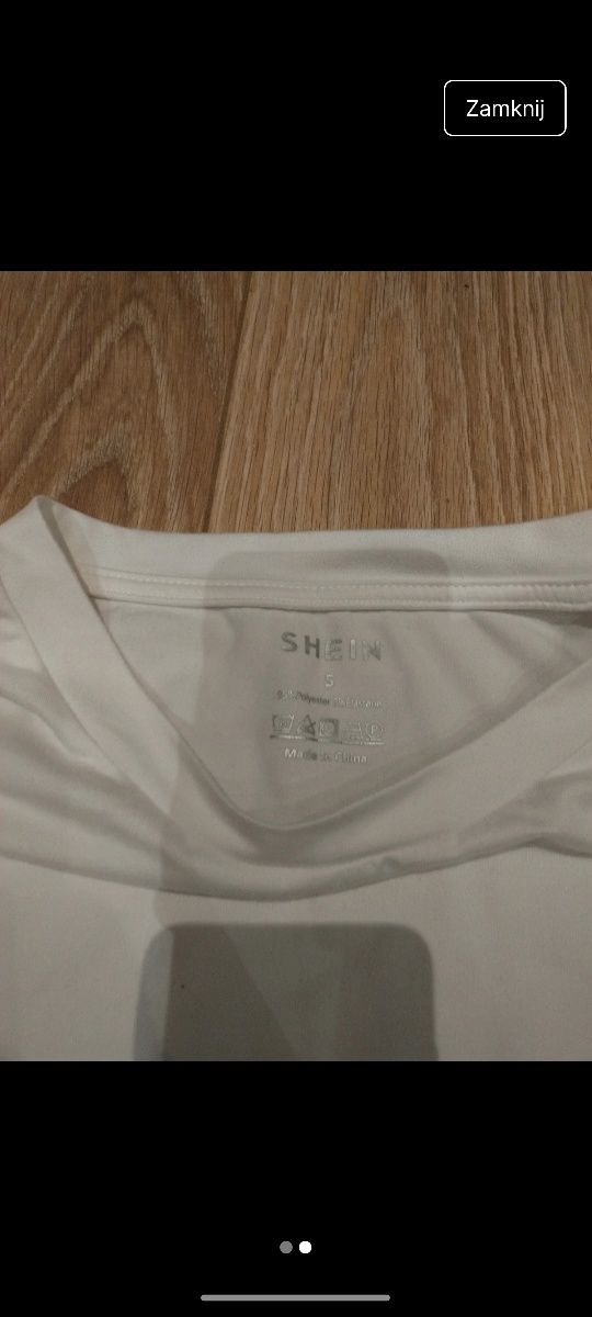 Shein biała koszulka nowa oversize