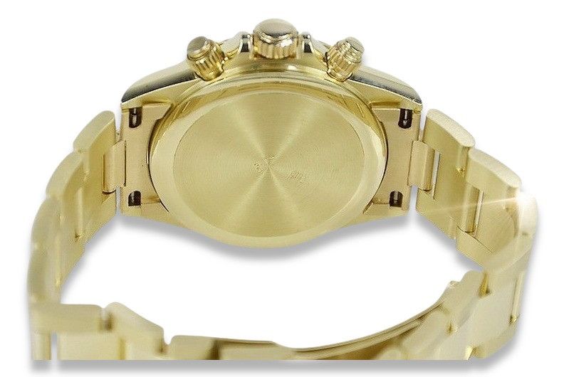 Złoty zegarek męski 14k Geneve mw014ydbl&mbw017y z niebieską tarczą P