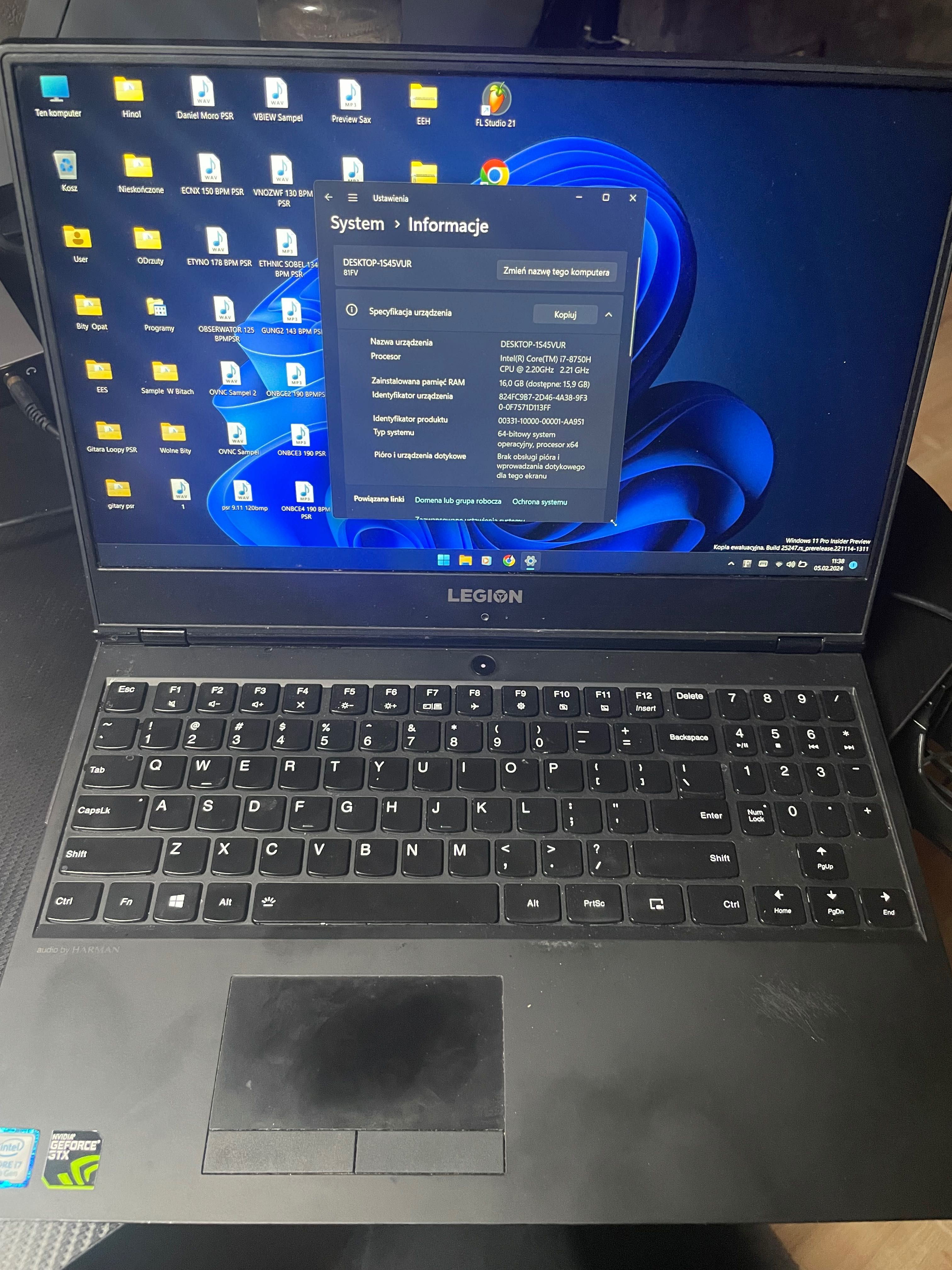 Lenovo Legion 15iCH Intel i7-8750H 1000 GB HDD 512 SSD