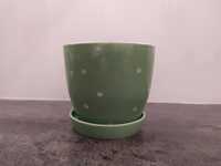 doniczka ceramiczna zielona