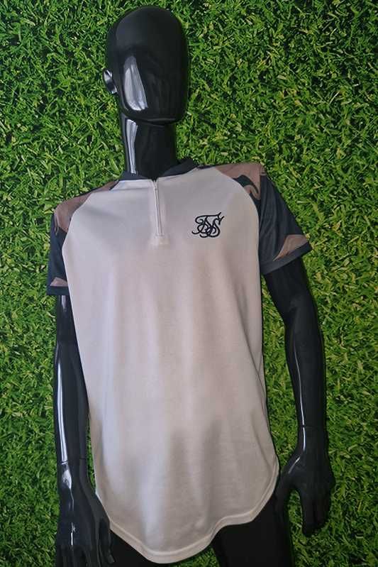 SikSilk Follow The Movement koszulka baseballowa Fauna white size: M-L