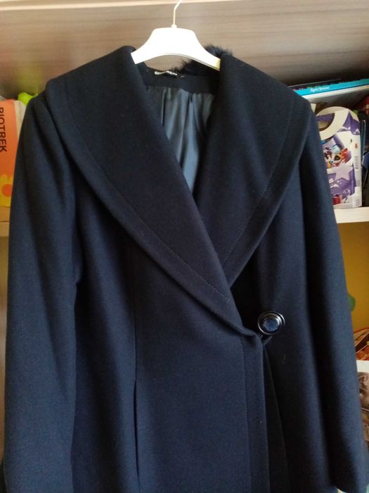 Płaszcz szalowy zimowy damski rozmiar 46