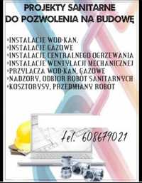 Projekty przyłącze wody kanalizacji, GAZ, Świadectwa Charakterystyki