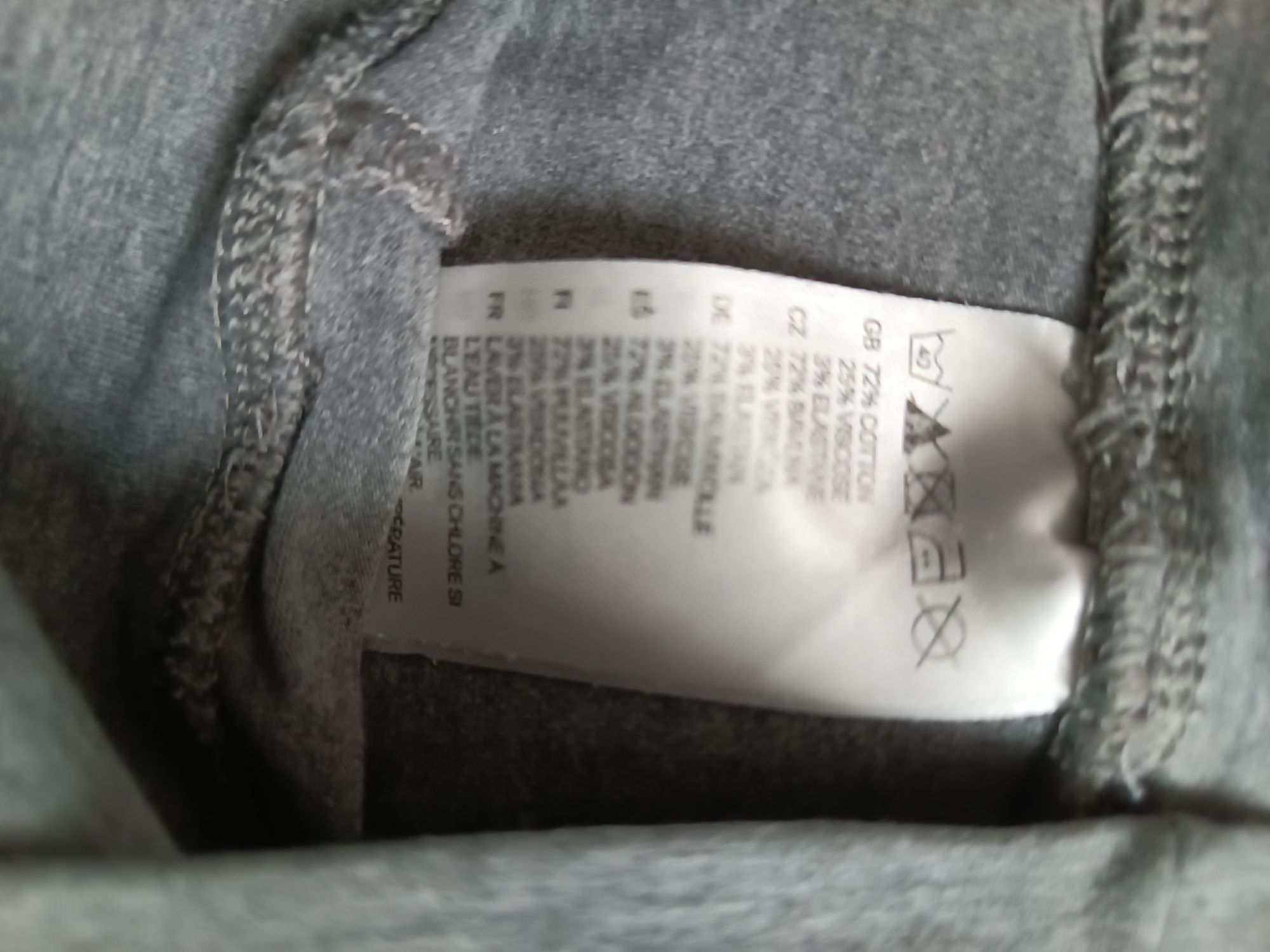 H&M spodnie dresowe damskie 38 M szare bawełniane wyższy stan melanż