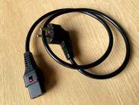 Kabel zasilający prądowy IEC LOCK C13 Schuko kątowy 230V 1m NOWY !!!