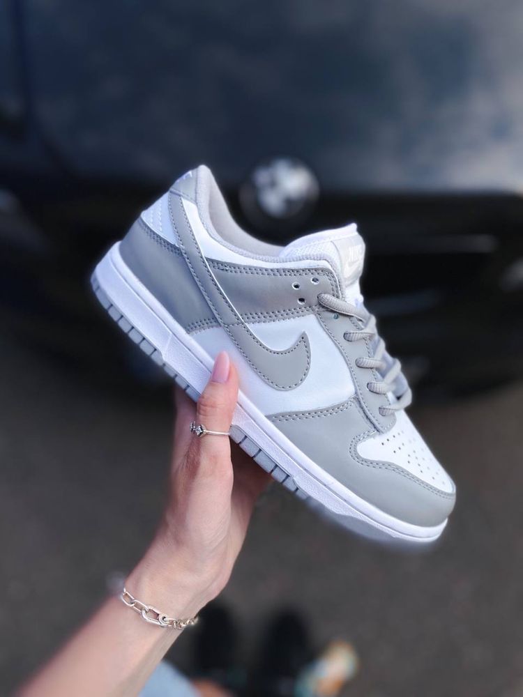 ТОП! Жіночі кросівки Nike SB Dunk Low PRM All White Grey сірі данки