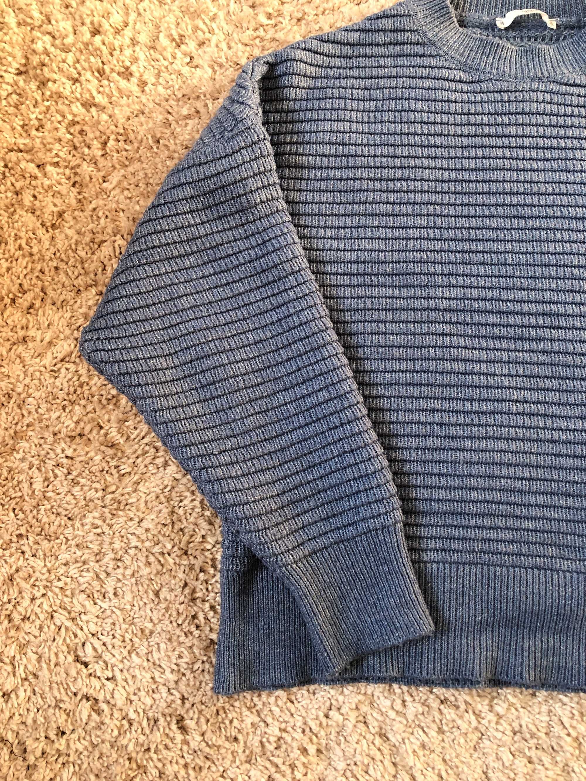 Sweter Mango MNG casual błękitny niebieski S zimowy dzianina