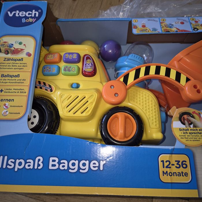 Pchacz Vtech interaktywny chodzik koparka pchacz lapie kulki Ball Nowy