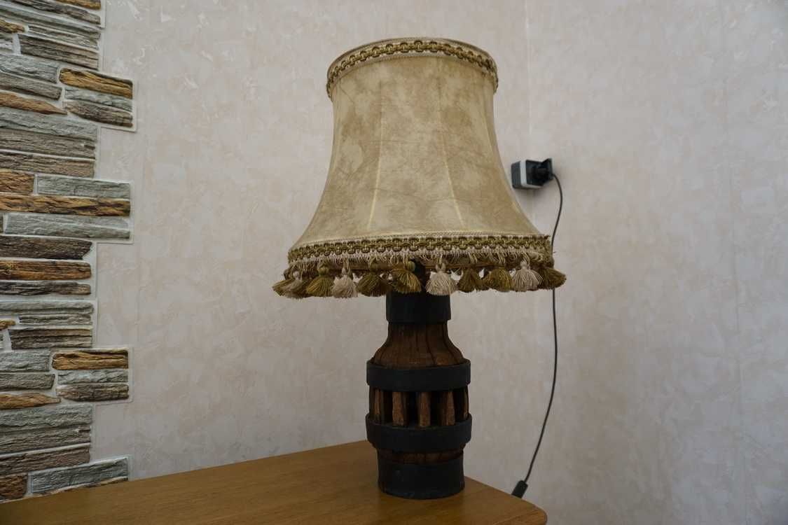 Lampa Stylowa z Piasty Drewnianego Koła Wozu ( d-960 )