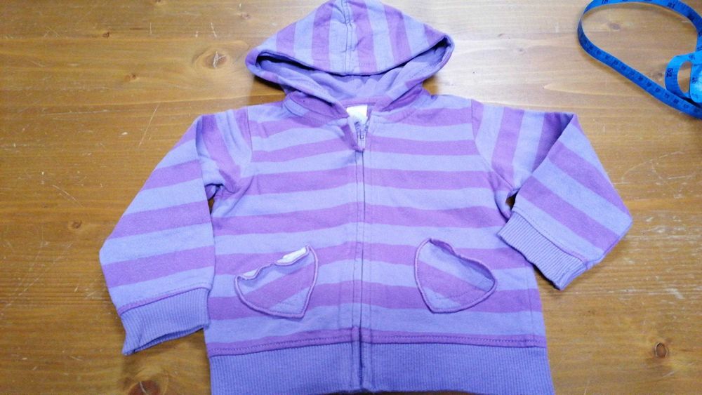 D/42 Bawełniana bluza dziecięca rozpinana z kapturem Baby club r. 74