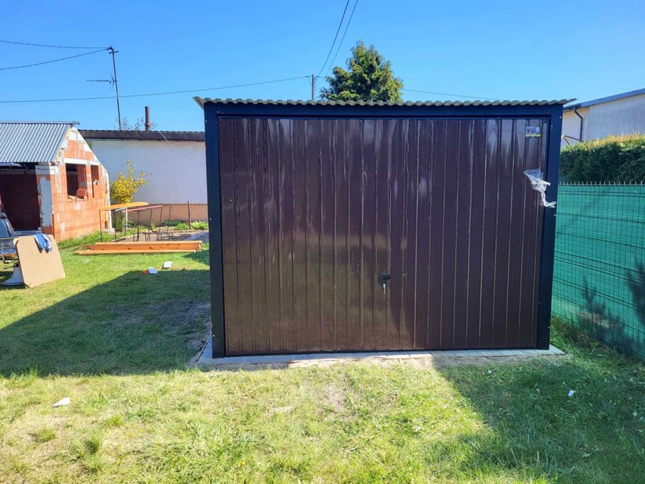 Garaż blaszany na budowę 3x5 4x5 Wzmocniony Trapez BLACHY-Producent
