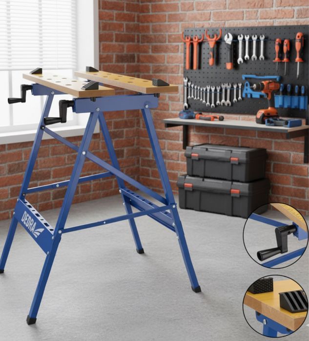 Stół warsztatowy Dedra składany roboczy kobyłka 100 kg regulowany