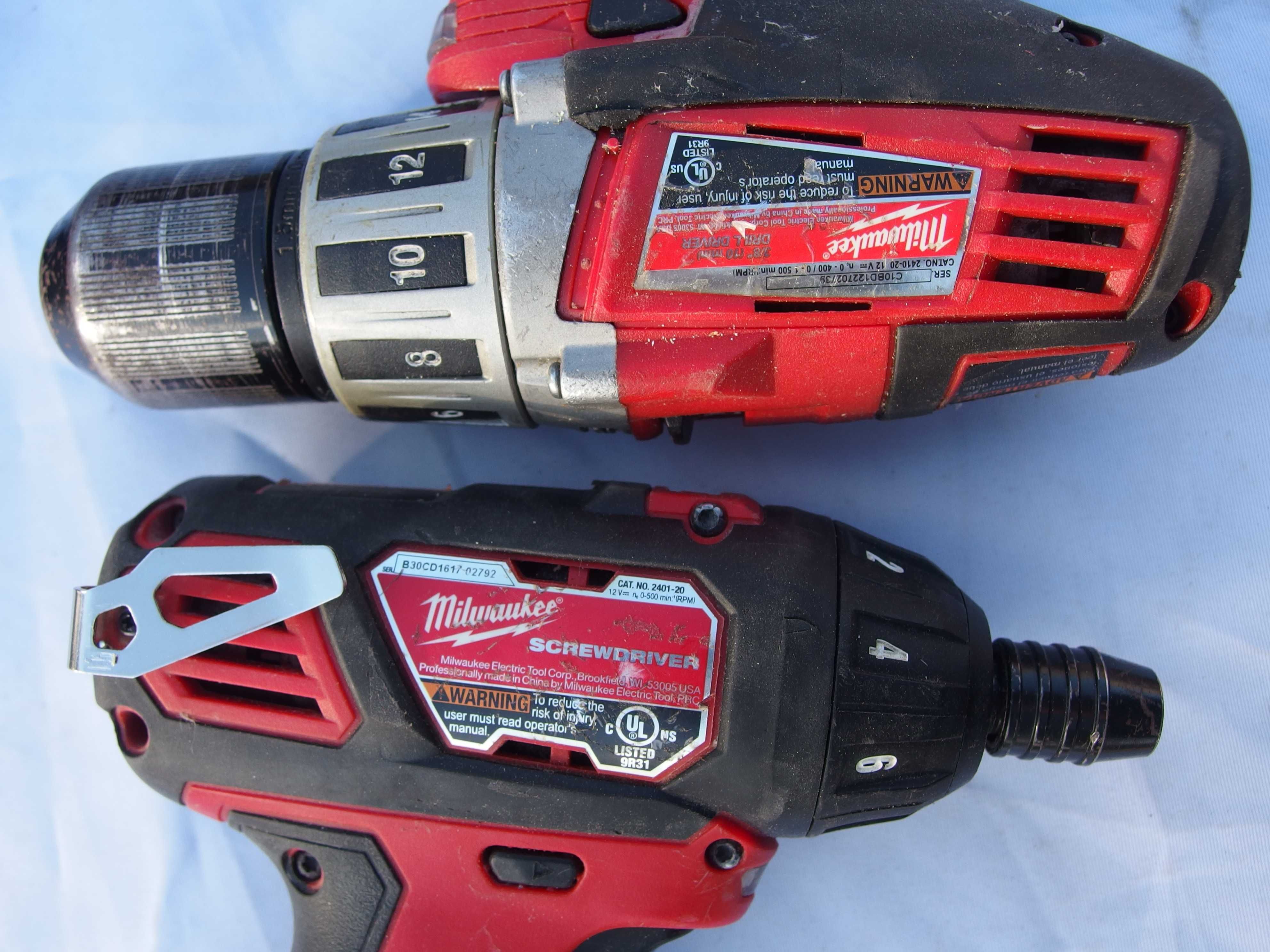 Milwaukee M12 дриль-шуруповерт 2410 /викрутка 2401 / акумулятори 4+4Аг