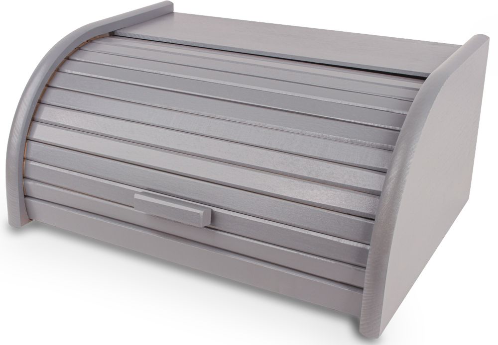 Chlebak Drewniany Szary - Nowoczesny Szary Chlebak do Codziennego Użyt