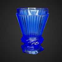 Mały szklany kobaltowy wazonik niebieski vintage B41836