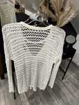 Sweter ażurowy, biały na wiosnę, one size