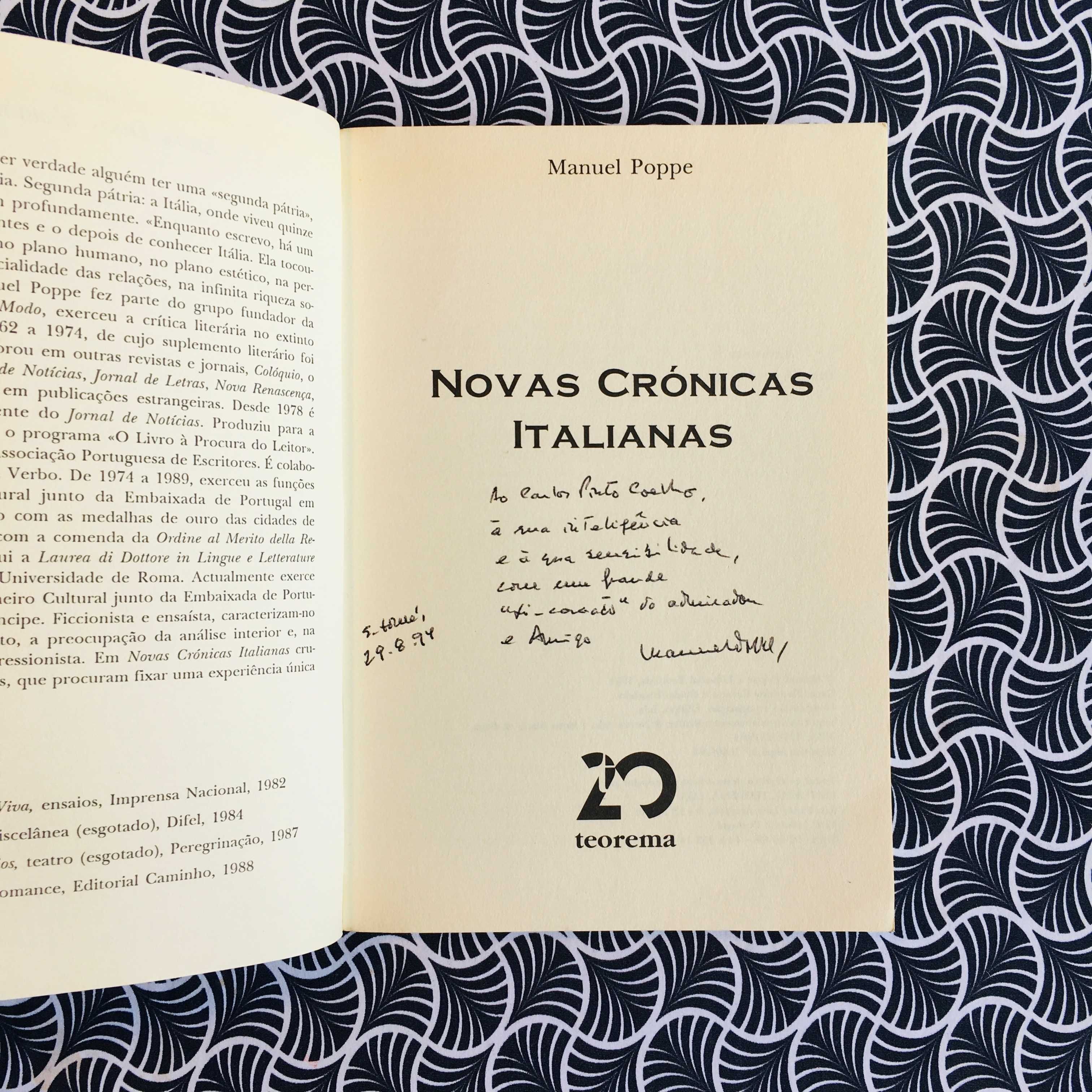 Novas Crónicas Italianas (autografado) - Manuel Poppe