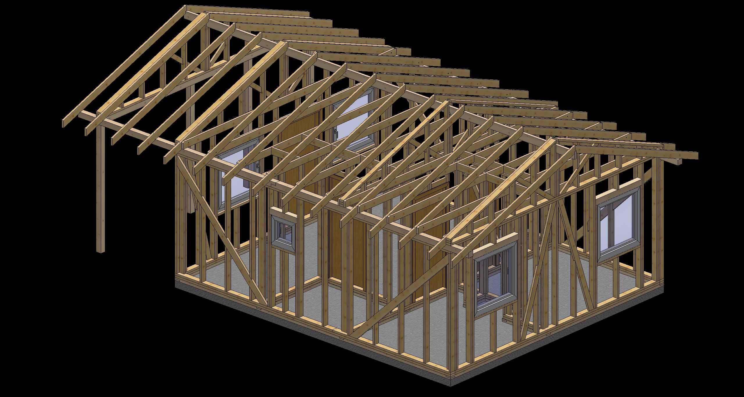 domek drewniany 6x7m szkieletowy