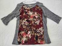 Blusa estampada cinza, Zara, tamanho S