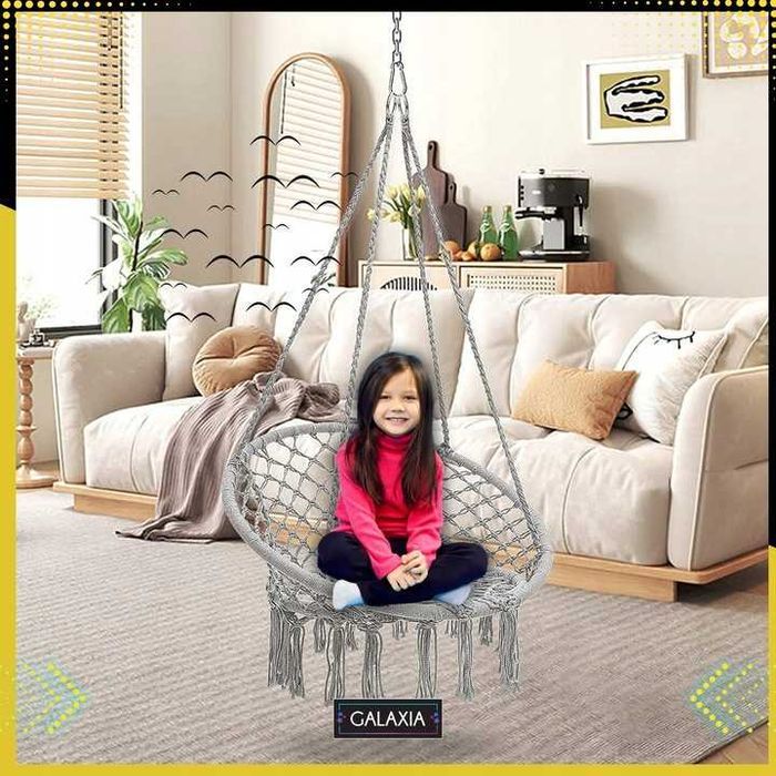 HUŚTAWKA BOCIANIE GNIAZDO Ogrodowa Fotel Wiszący Krzesło BOHO 80 cm