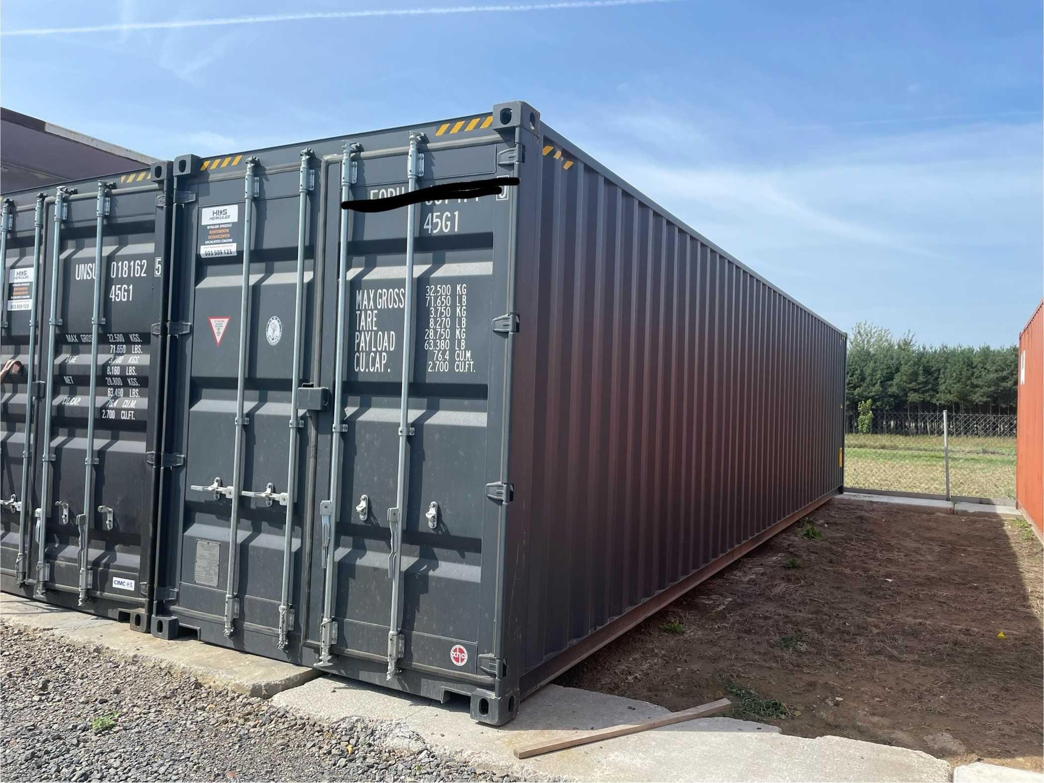 Kontener morski, oceaniczny, magazynowy 40’ ONE WAY NOWY 2025 r. + HDS