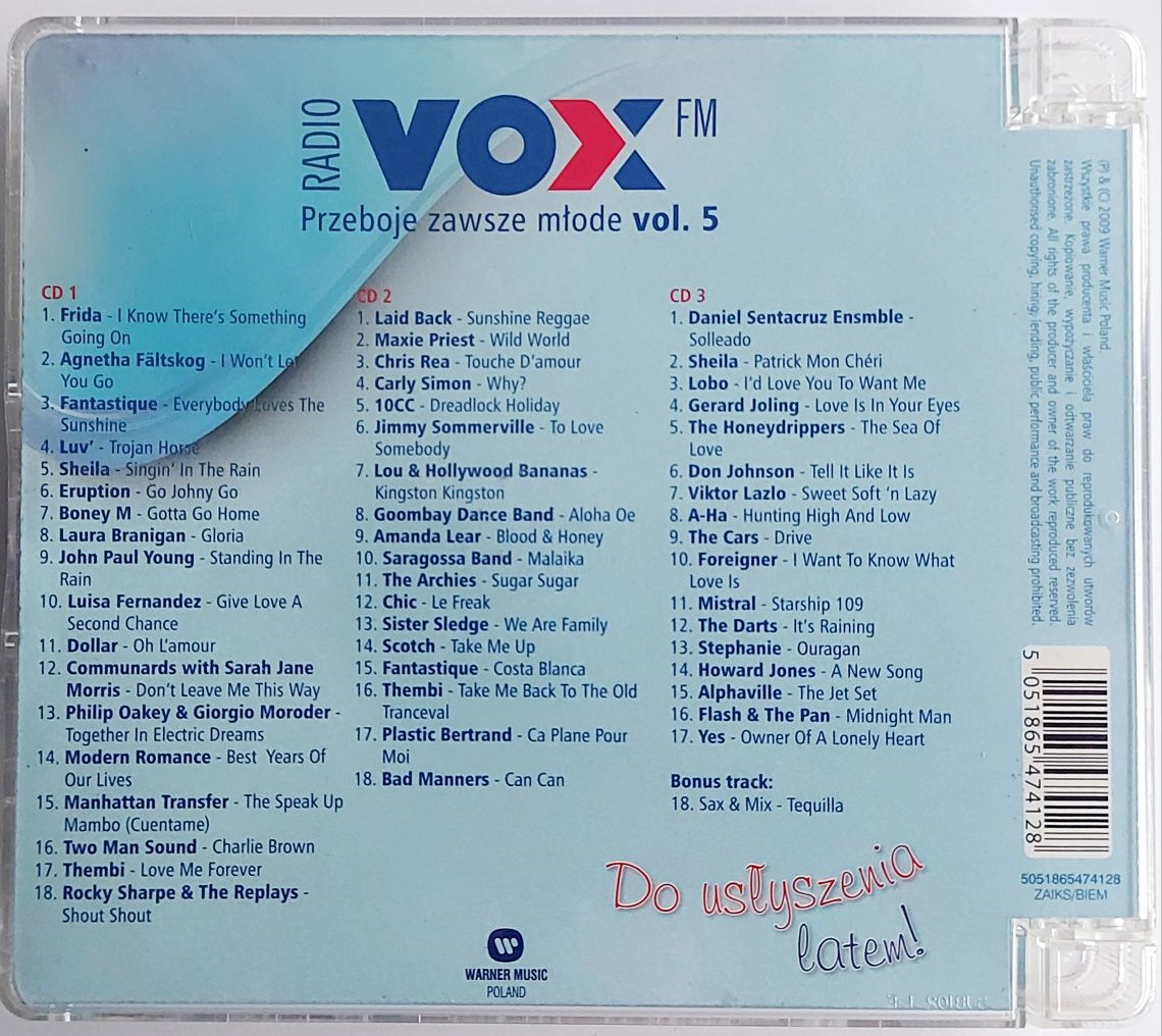 Radio Vox FM Przeboje Zawsze Młode vol. 5 3CD Box 2009r