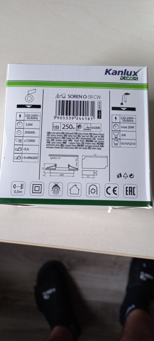 Kanlux Oczko Halogenowe Led Soren O Srebrny