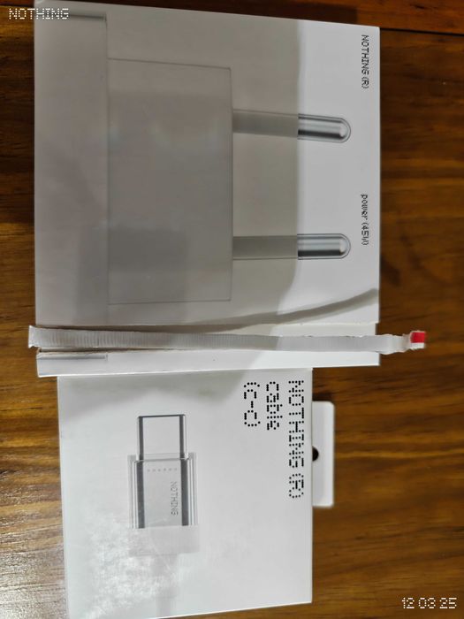 Nothing Carregador 45w e cabo Originais Carateristica Transparencia