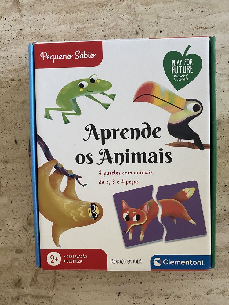 Puzzle novo Clementoni aprende com os animais 2+