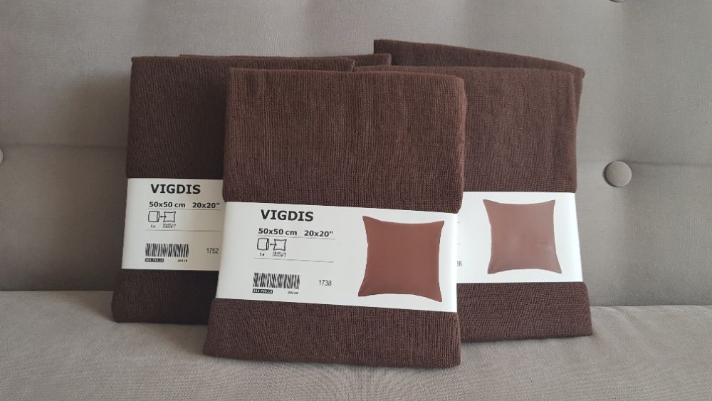Ikea VIGDIS poszewka 50x50 wykonana z rośliny ramii - cena za 2 sztuki