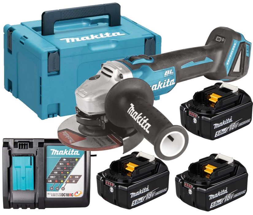 Makita  Szlifierka Kątowa aku. 3x 5Ah DGA504RT3J