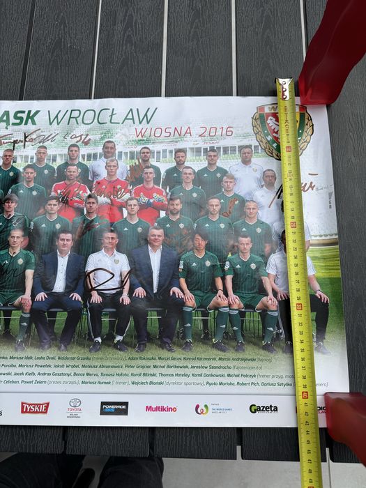 Plakat WKS ŚLĄSK WROCŁAW z podpisami