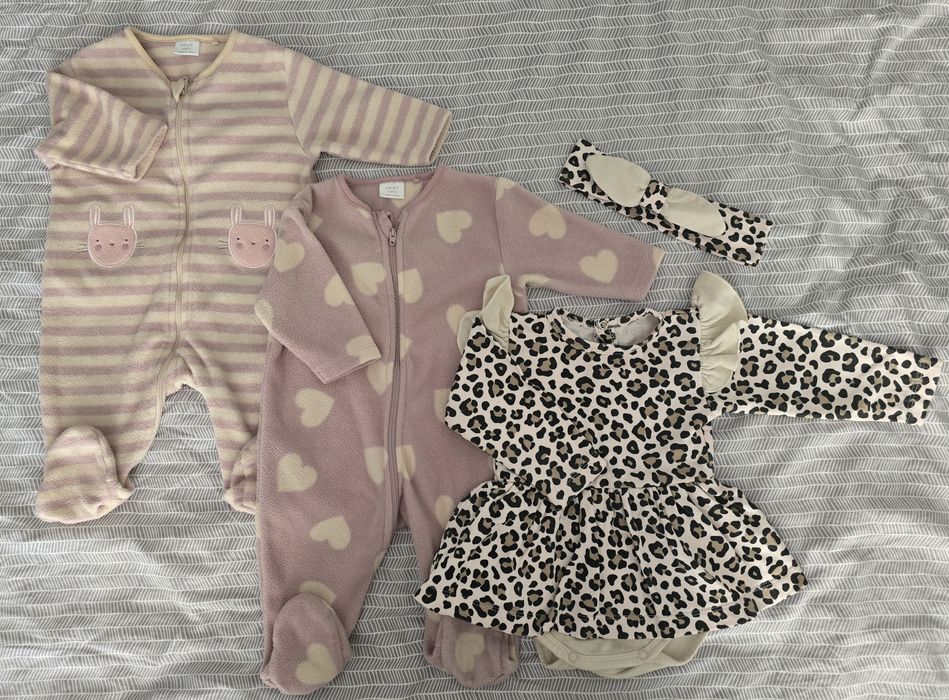 Флісові чоловічки сліпи піжамки Некст Next 0-3 Комбінезон теплий 62-68