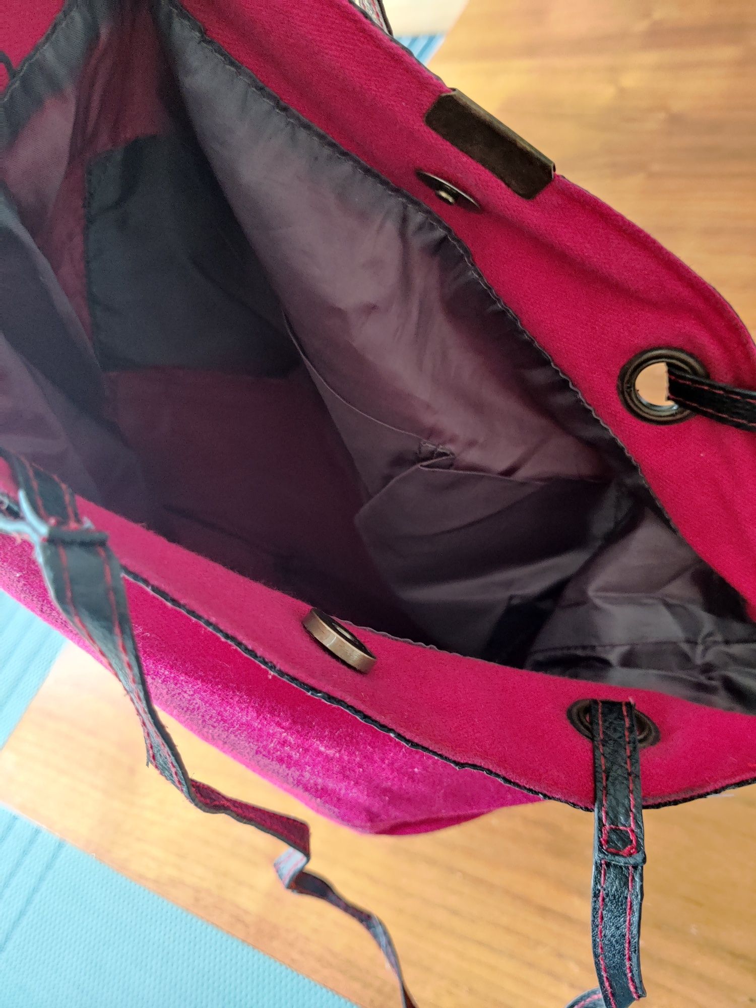 Saco vermelho, mala, de algodão, Desigual