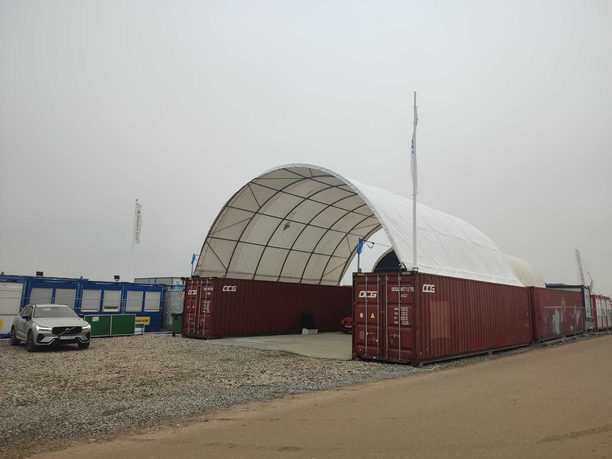 Zadaszenia Kontenerowe 12x12m (namiot magazynowy, wiata kontenerowa)