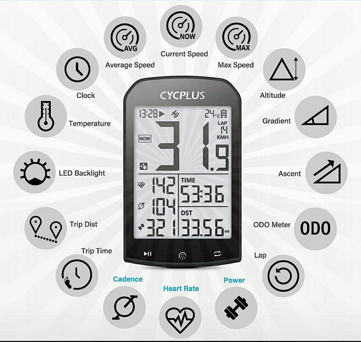 Licznik rowerowy bezprzewodowy Cycplus M1  BLUETOOTH ANT+GPS