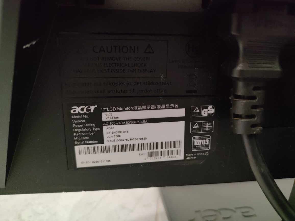 Monitor 17 cali Acer V173