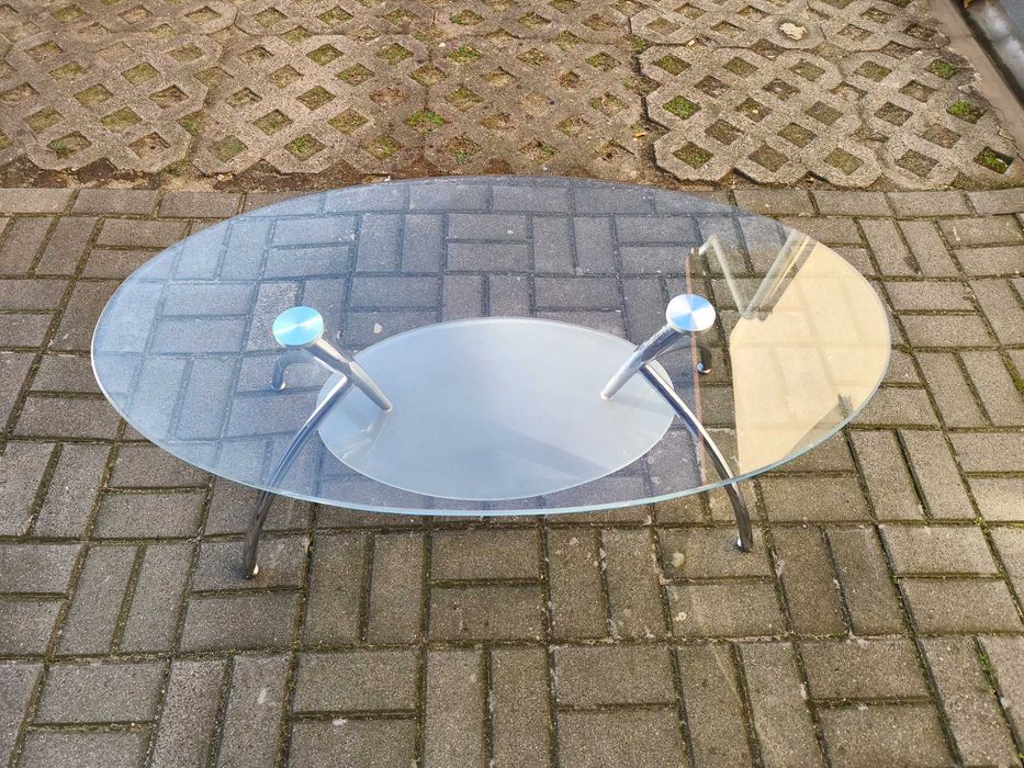 Ława szklana z półką