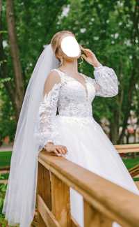 Свадебное платье со съемными рукавами весільна сукня