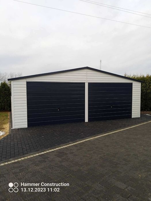 Garaż blaszany 6,5x5 WZMOCNIONY PROFILAMI. Producent. CAŁA POLSKA